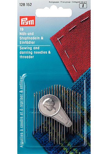 128152 Prym Набор игл для шитья и штопки (18 шт.) + нитевдеватель