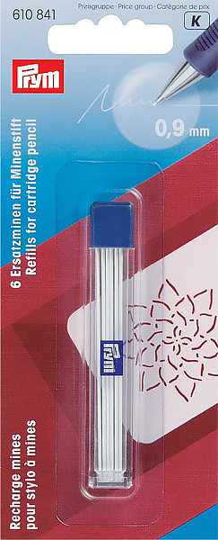610841 Prym Запасные грифели для механического карандаша, 6 шт., белые