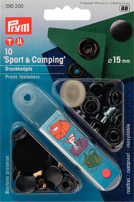 фото - 390200 Prym Кнопки "Sport+Camping" черные 15мм