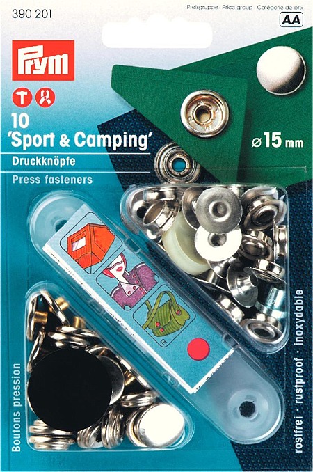 фото - 390201 Prym Кнопки "Sport+Camping" серебристые 15мм