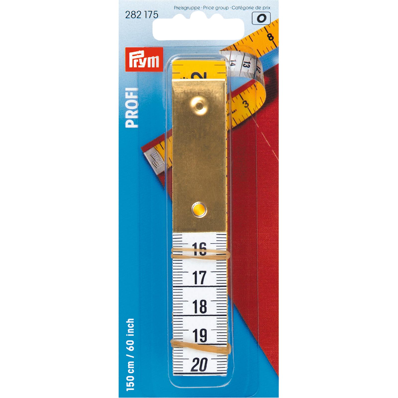 282175 Prym Измерительная лента Profi с метал. пластиной, 1,5м/60", в блистере