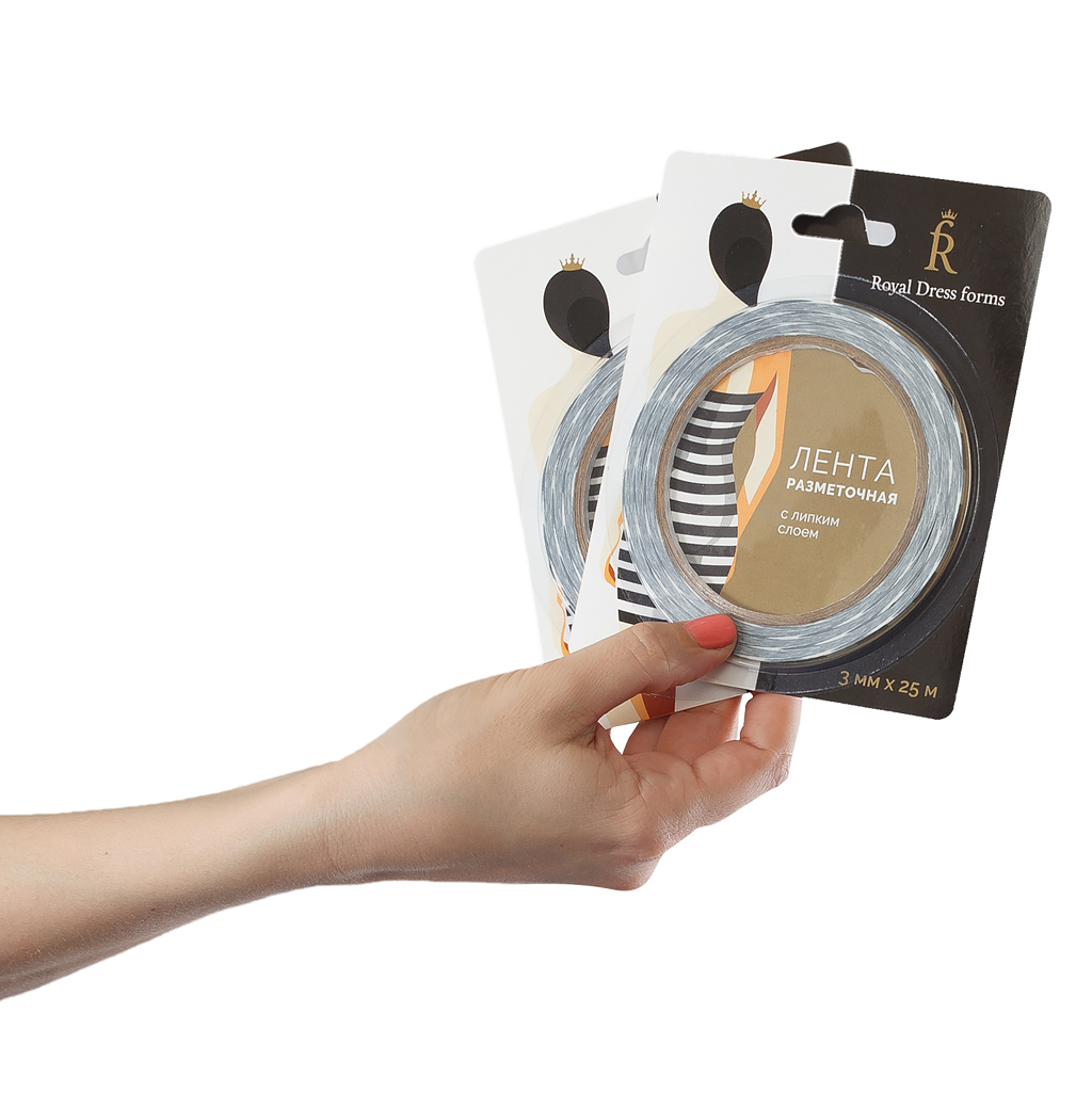 фото - Лента черно-белая контурная для разметки манекена (в блистере)