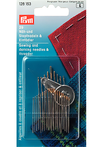 128153 Prym Набор игл для шитья и штопки (28 шт.) + нитевдеватель
