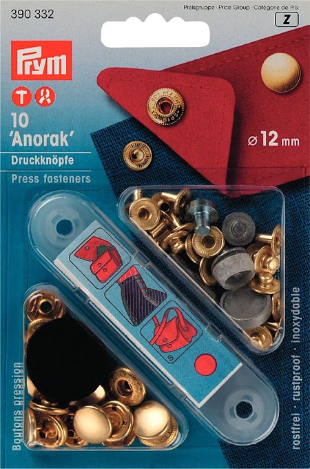 фото - 390332 Prym Кнопки "Anorak" золотистые 12мм