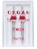 Иглы Organ двойные 70\1,6 ( 2 шт)