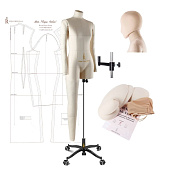 Манекен RDF Моника Про р. 44 тип фигуры "Песочные часы" (цв. бежевый, в комплекте 10 предметов) 